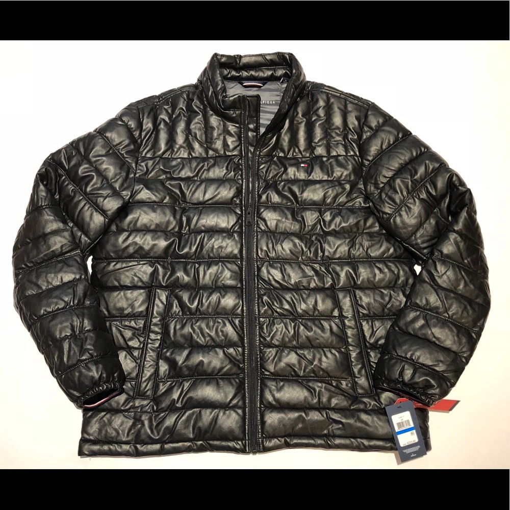Tommy Hilfiger black polyurethane puffer xl xxl
